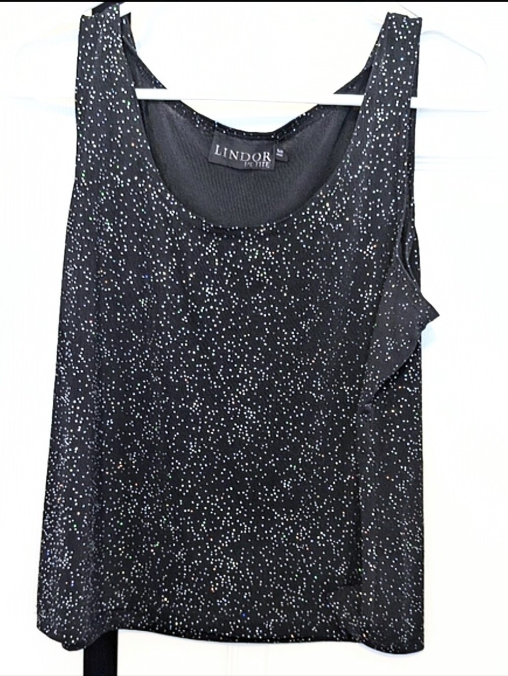 Guc Lindor Petites stretch tank with multi color sparkle Size Large